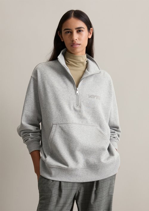 Troyer sweatshirt relaxed — Stone Melange