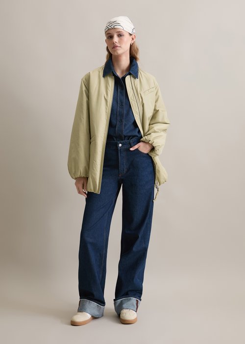 Oversized aviator-style blouson jacket — Artichoke Leaf