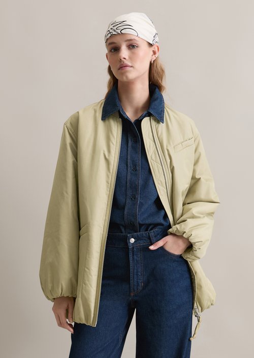 Oversized aviator-style blouson jacket — Artichoke Leaf