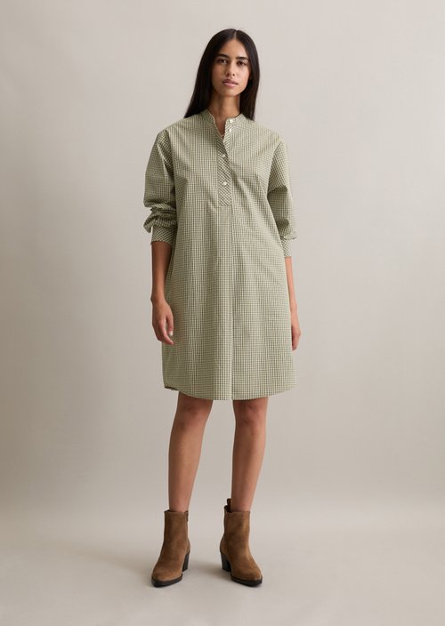 Check dress relaxed — Dark Green