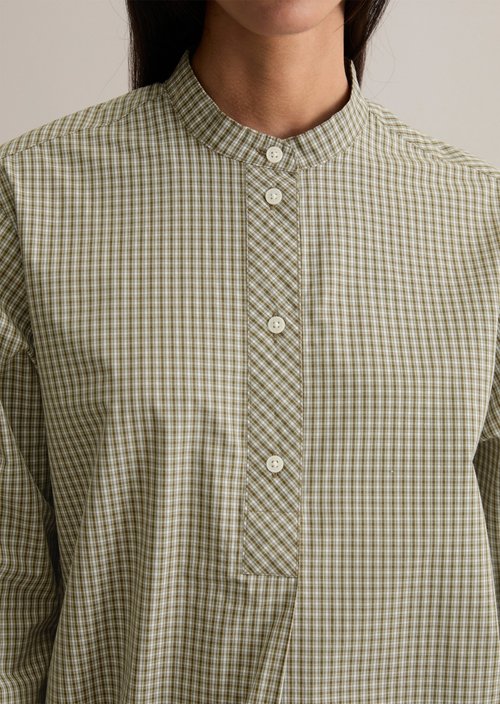 Check dress relaxed — Dark Green