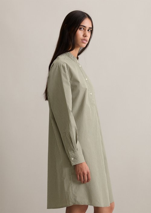 Check dress relaxed — Dark Green