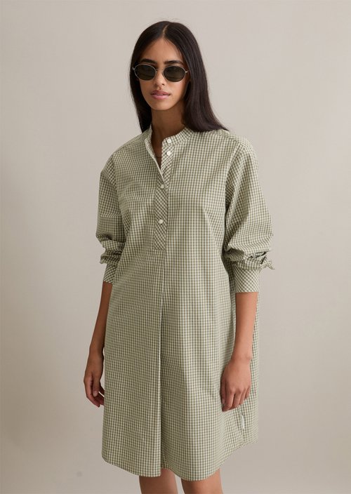 Check dress relaxed — Dark Green