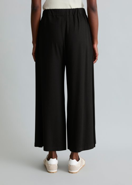 Wide jersey pants — Black