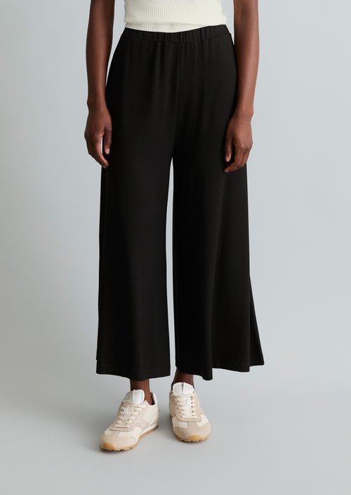 Wide jersey pants — Black