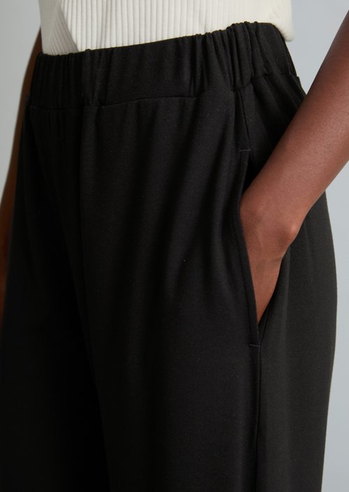 Wide jersey pants — Black
