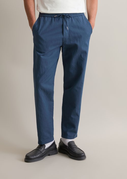Linen jogger regular — Azurite