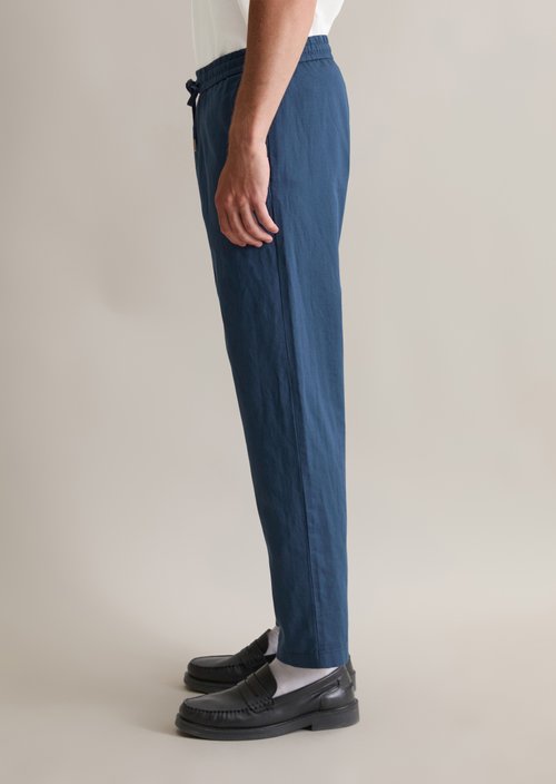Linen jogger regular — Azurite