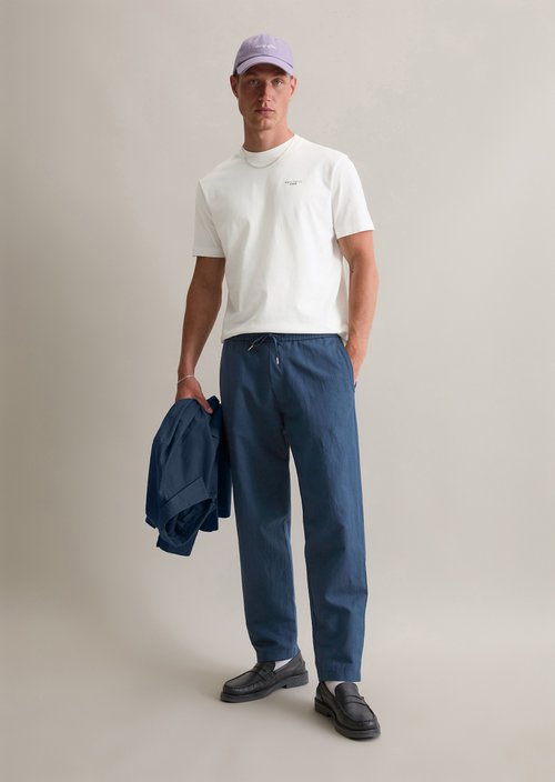 Linen jogger regular — Azurite