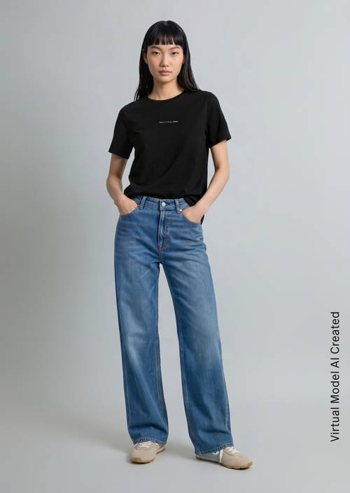 Jeans modèle Tomma large Medium Blue en vue de face