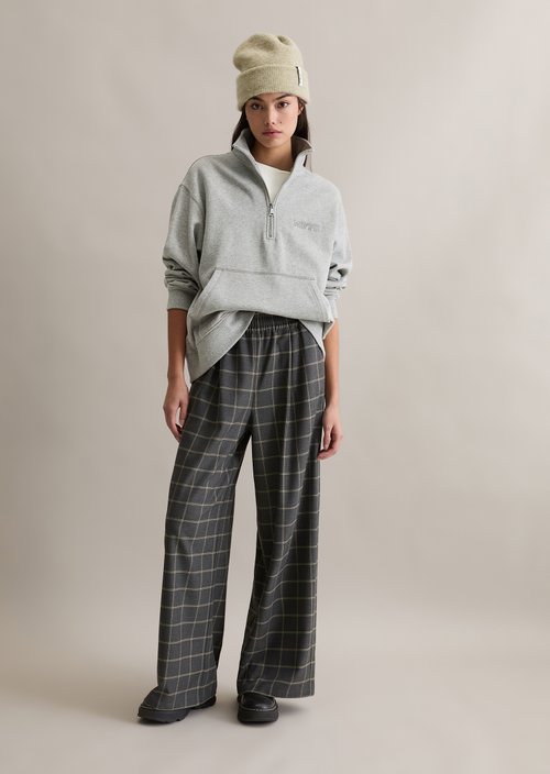 Check trousers wide — Dark Grey