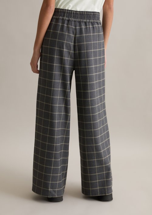 Check trousers wide — Dark Grey