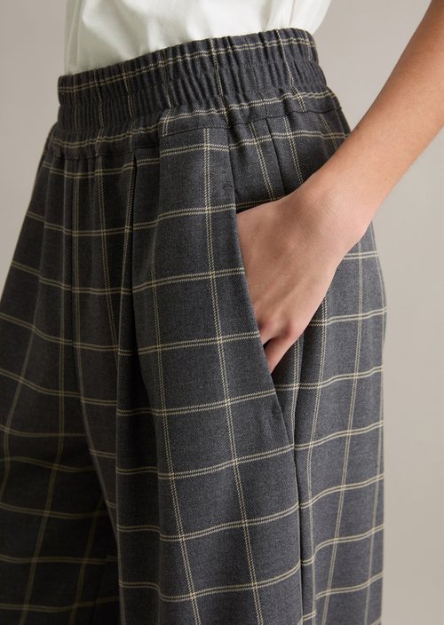Check trousers wide — Dark Grey