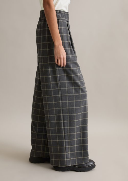 Check trousers wide — Dark Grey