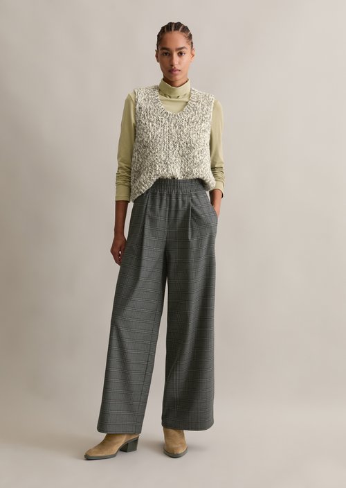 Check trousers wide — Dark Grey