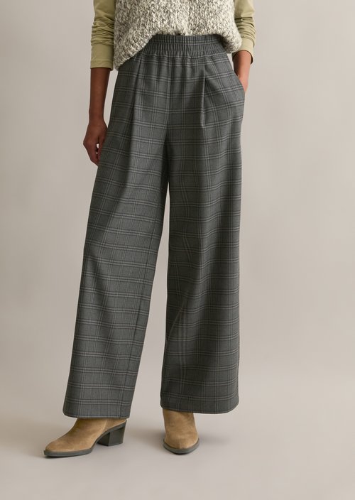 Check trousers wide — Dark Grey