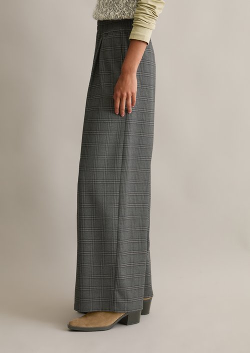 Check trousers wide — Dark Grey