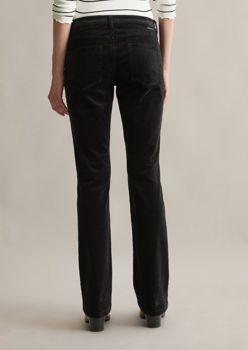 Corduroy pants model Nella bootcut — Black