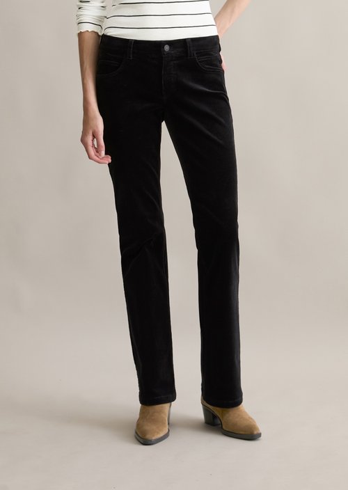 Corduroy pants model Nella bootcut — Black