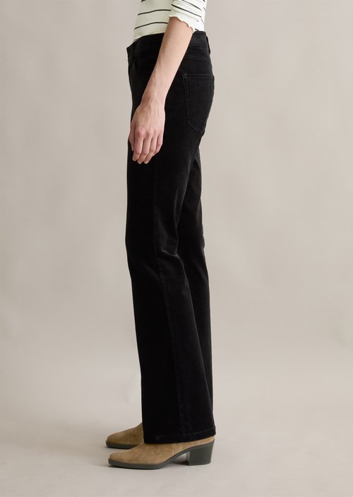 Corduroy pants model Nella bootcut — Black