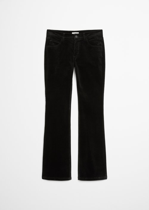 Corduroy pants model Nella bootcut — Black