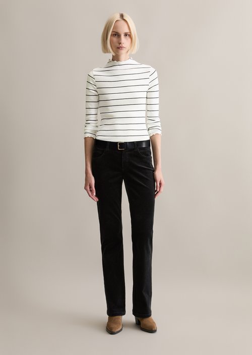 Corduroy pants model Nella bootcut — Black