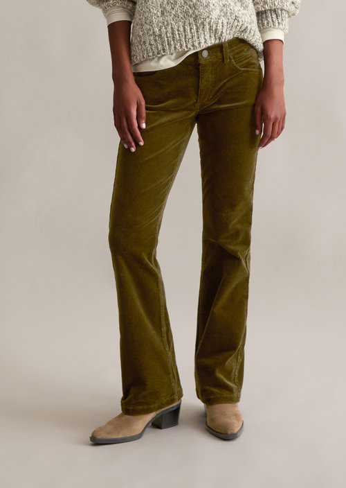 Corduroy pants model Nella bootcut — Burnished Logs
