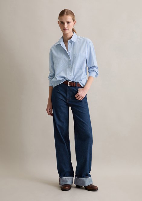 Marc O'Polo Relaxte gestreepte blouse, Dames, blauw, Xxs, 100% Katoen