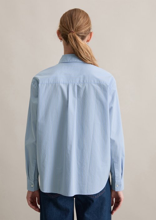 Relaxed striped blouse — Light Blue