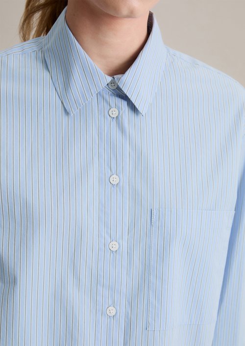 Relaxed striped blouse — Light Blue