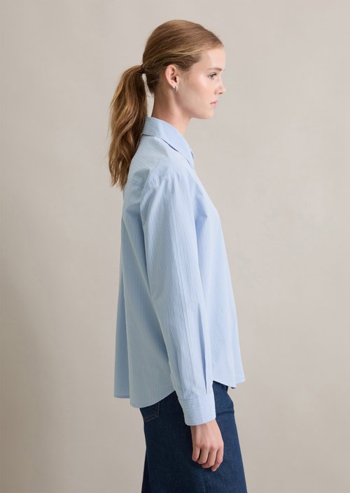 Relaxed striped blouse — Light Blue