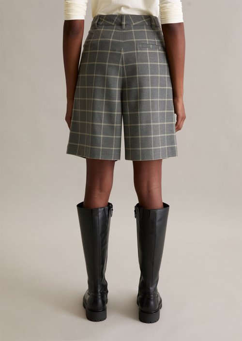 Checked Bermuda wide — Dark Grey