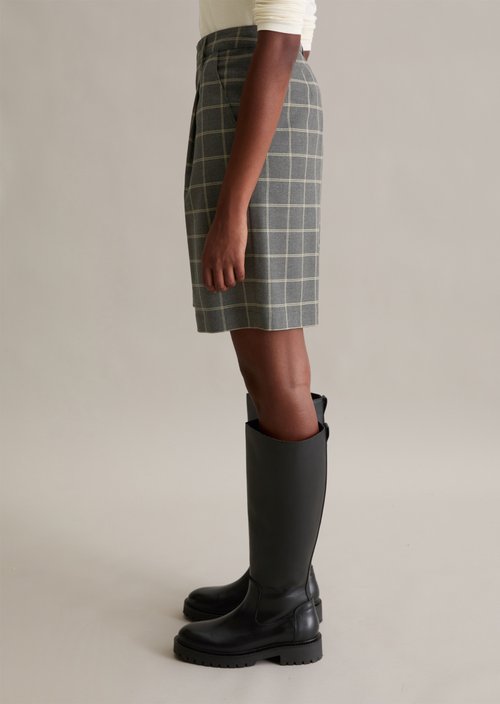 Checked Bermuda wide — Dark Grey