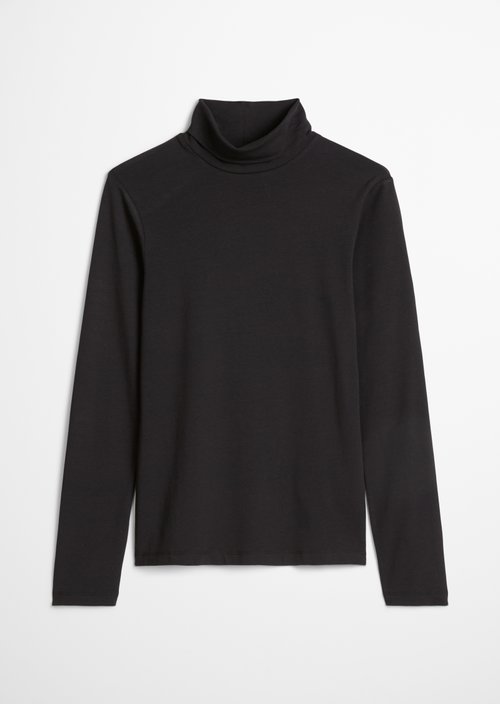 Turtleneck longsleeve slim — Black