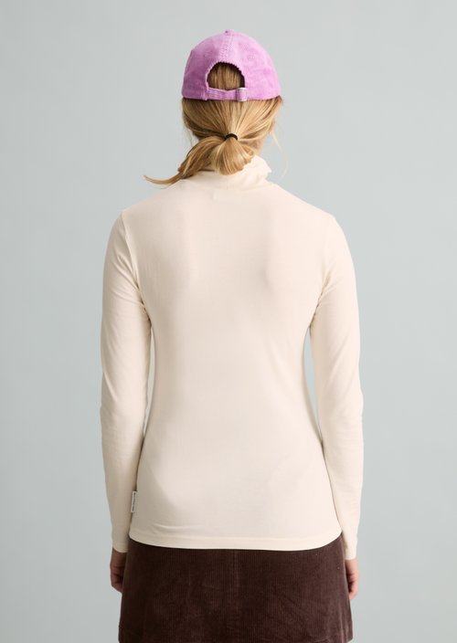 Turtleneck longsleeve slim — White Blush
