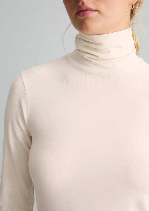 Turtleneck manches longues slim White Blush en vue détaillée