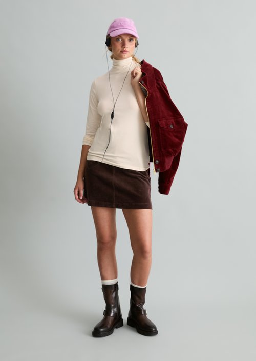 Turtleneck longsleeve slim — White Blush