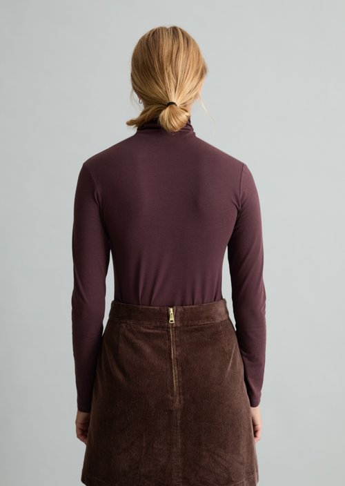 Turtleneck longsleeve slim — Espresso Brown