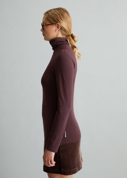 Turtleneck longsleeve slim — Espresso Brown