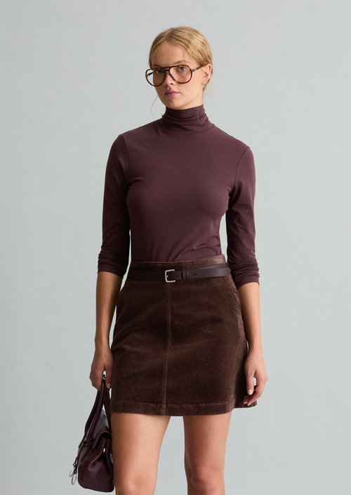 Turtleneck longsleeve slim — Espresso Brown