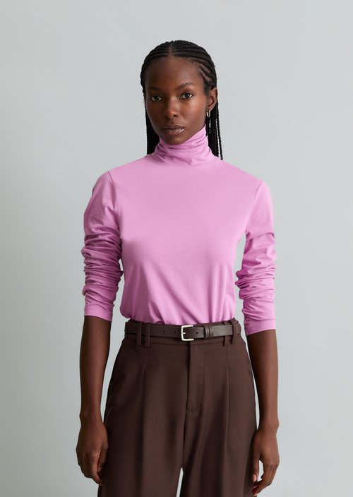 Turtleneck longsleeve slim — Smoky Grape