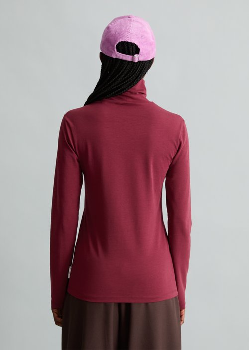 Turtleneck longsleeve slim — Deep Burgundy