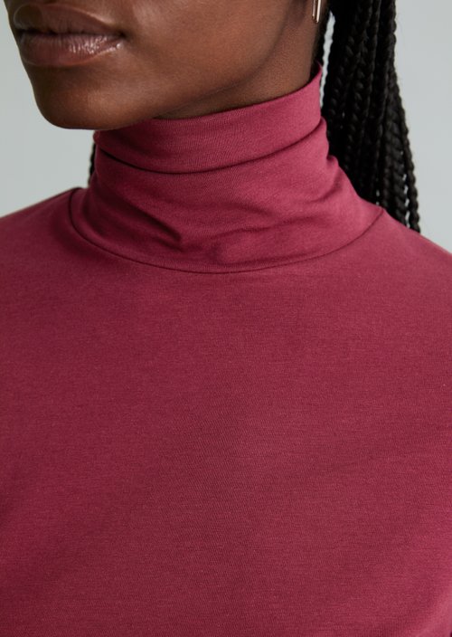Turtleneck longsleeve slim — Deep Burgundy