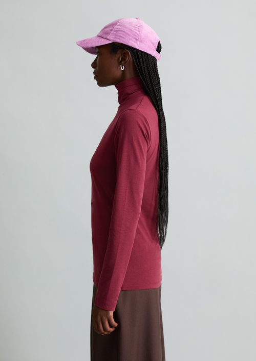 Turtleneck longsleeve slim — Deep Burgundy