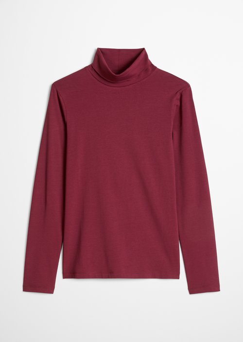 Turtleneck longsleeve slim — Deep Burgundy
