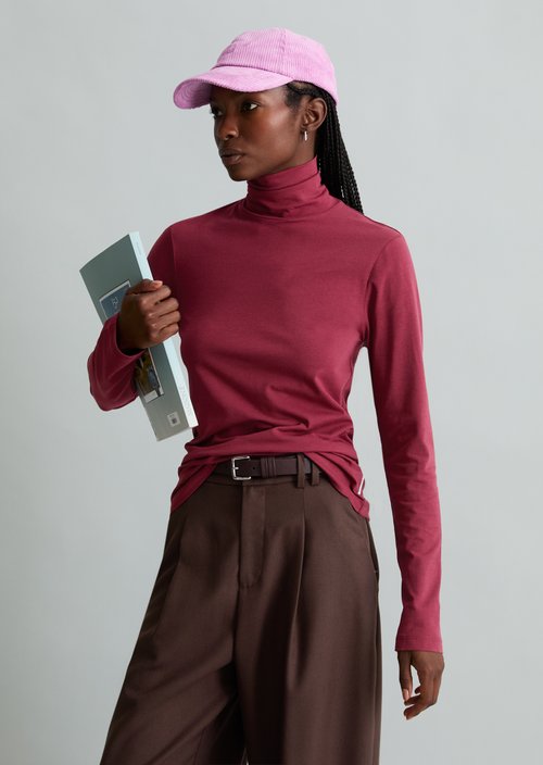 Turtleneck longsleeve slim — Deep Burgundy