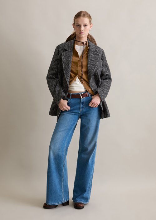 Relaxed tweed blazer — Dark Grey