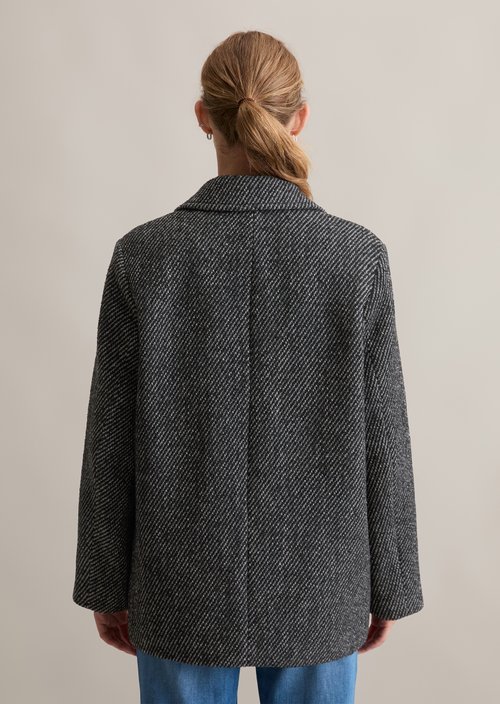 Relaxed tweed blazer — Dark Grey