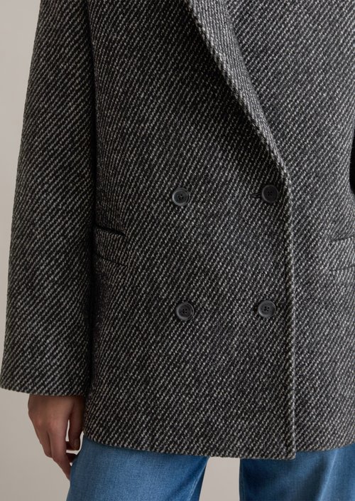 Relaxed tweed blazer — Dark Grey