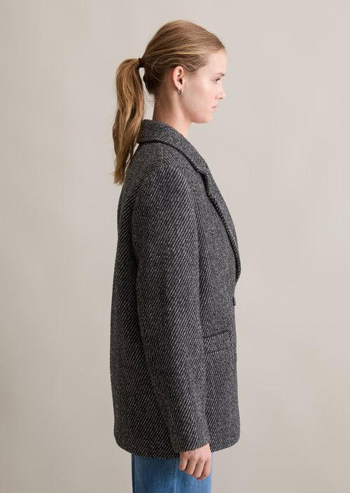 Relaxed tweed blazer — Dark Grey